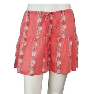 J.Crew Orange Floral Sequined Drawstring Skirt